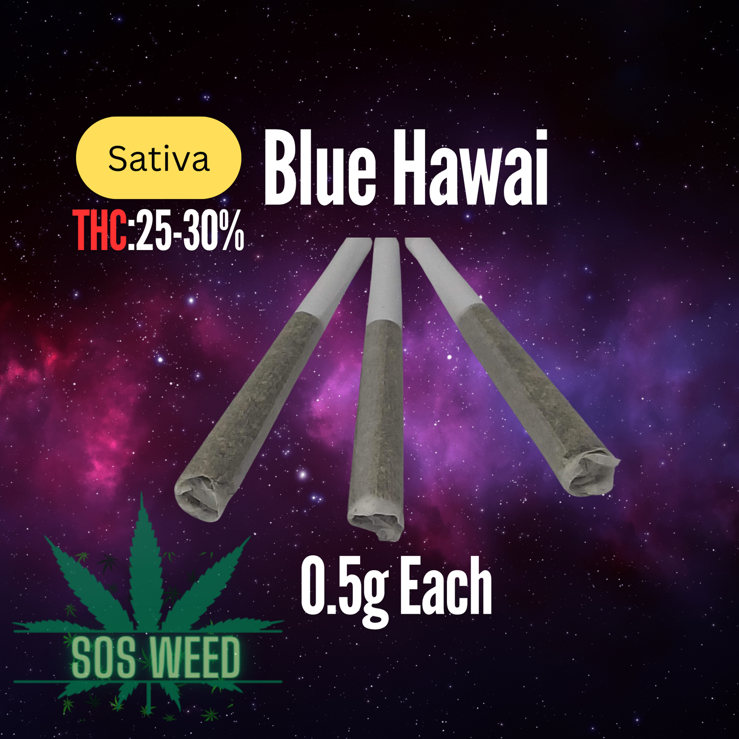 (0.5g) Blue Hawai (Sativa) 5p
