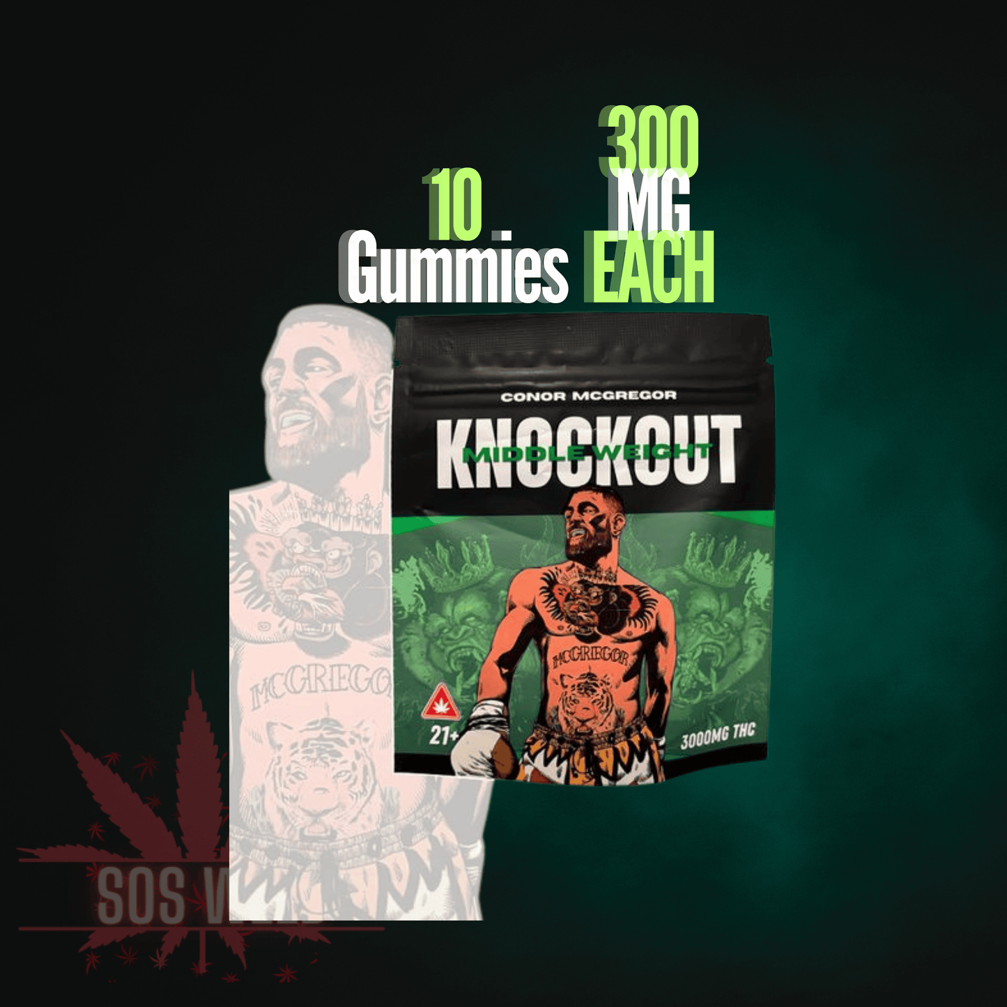 Knockout Middle Weight Gummies- Conor McGregor (3000MG)