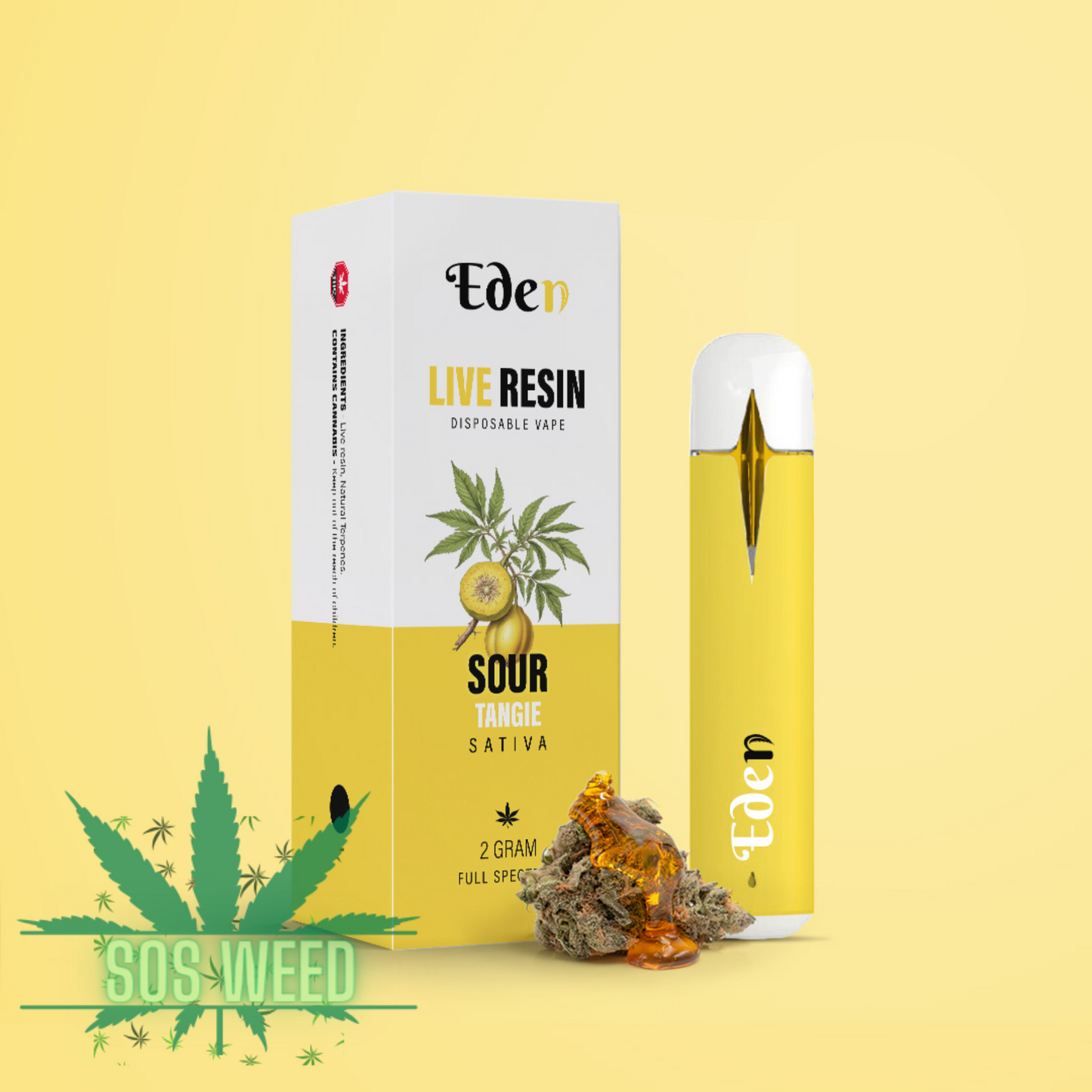 (Sativa) Sour Tangie Live Resin Disposable Vape (2gr)